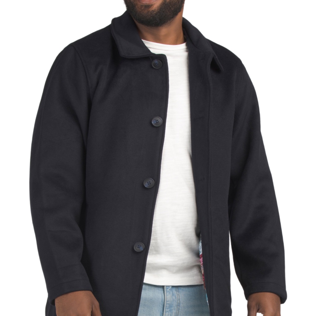 Nwt Robert Graham Navy Wool Car Coat